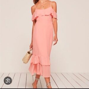 Reformation Midi dress size 6 pink